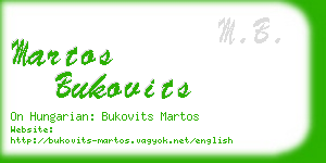martos bukovits business card
